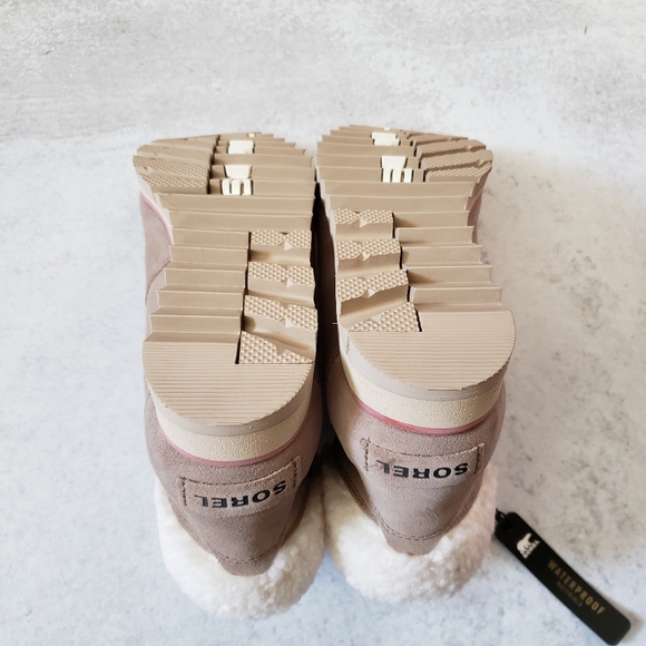 Sorel Harlow Lace Up Shearling Suede Waterproof Boots Sz 8 NWT - Picture 4 of 7